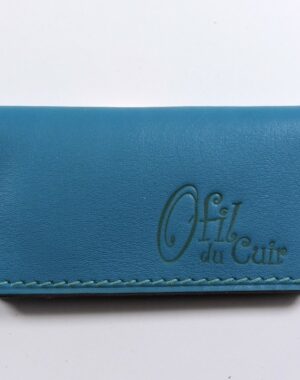 porte ticket cuir metro bus paris lyon maroquinerie bleu turquoise