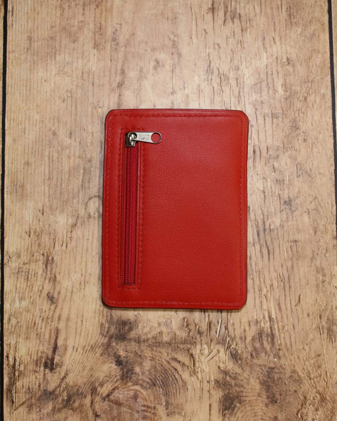 Porte-cartes-en-cuir-rouge Porte cartes en cuir pleine fleur rouge