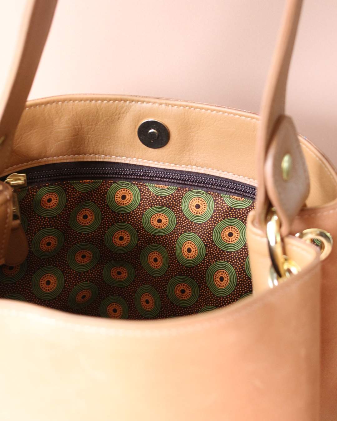 Sac-a-main-double-en-tissu-africain Sac à main doublé en tissu coton africain